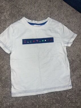 Marc Jacobs White Tee with Multicolor Logo Bar
